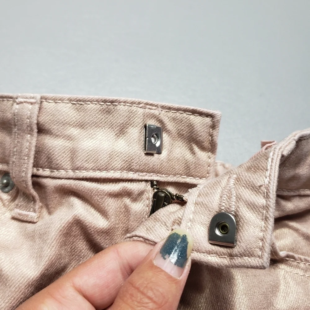 gap denim girls size 7 pink shiny skirt adjustable waist